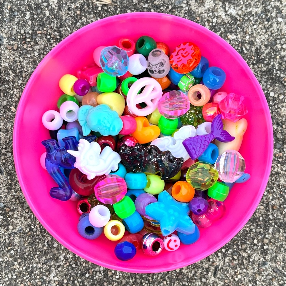Scoops of Bead Confetti - 200 Beads, 2 Ounce Scoops, DIY Crafts, Bag of Beads